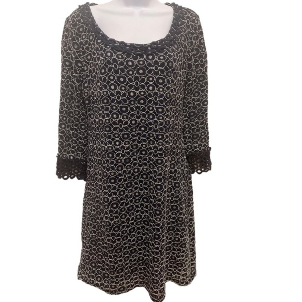 Alfani Sheath Dress Navy with Metallic Size Small